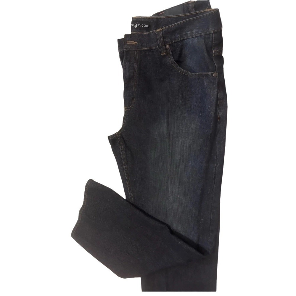 Beverly Hills Polo Club jeans mens 38x32 dark wash straight leg cotton denim
